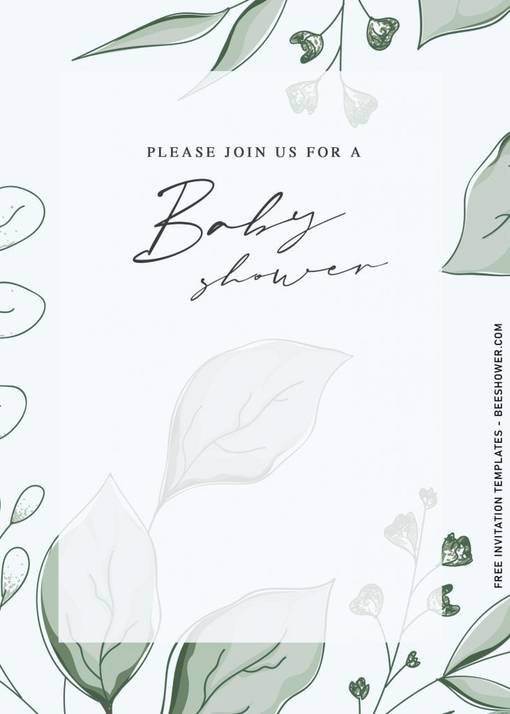 9+ Personalized Greenery Baby Shower Invitation Templates For Your Baby Shower Party and has portrait orientation design