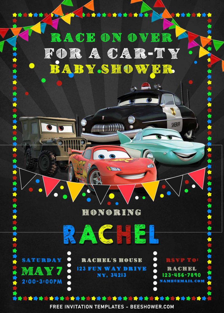 9+ Cool Disney Cars Baby Shower Invitation Templates For Your Baby Shower Party