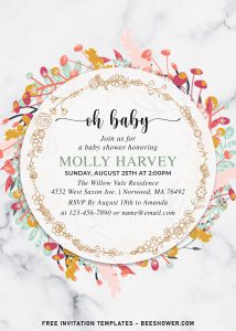 9+ Watercolor Botanical Floral Baby Shower Invitation Templates