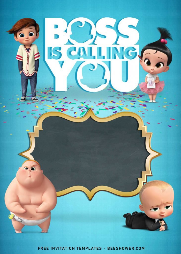 10+ Awesome Boss Baby Themed Baby Shower Invitation Templates and has Jimbo, Stacy and Tim Timpleton