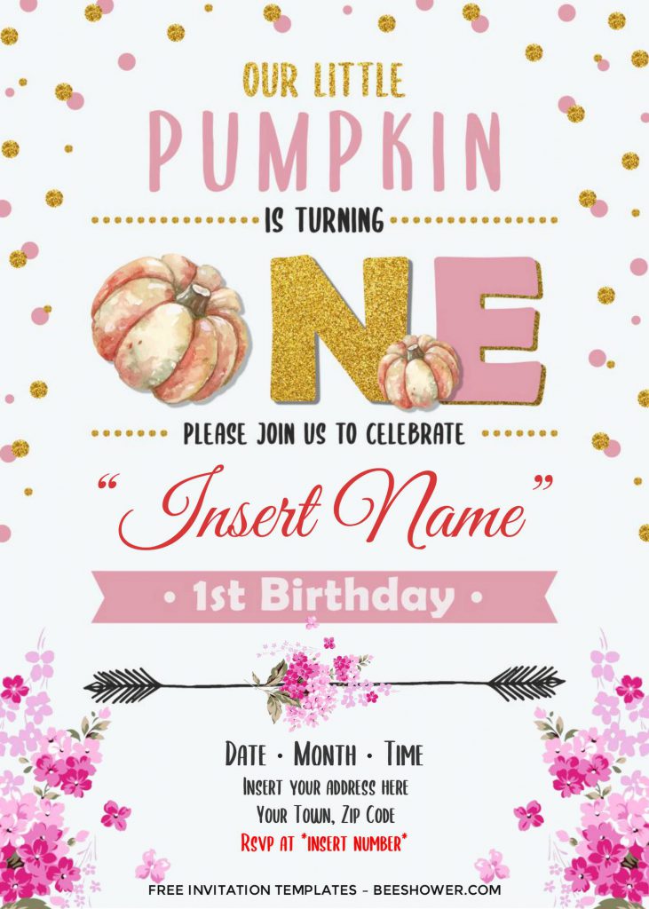 Free Pumpkin Baby Shower Invitation Templates For Word and has watercolor pumpkin
