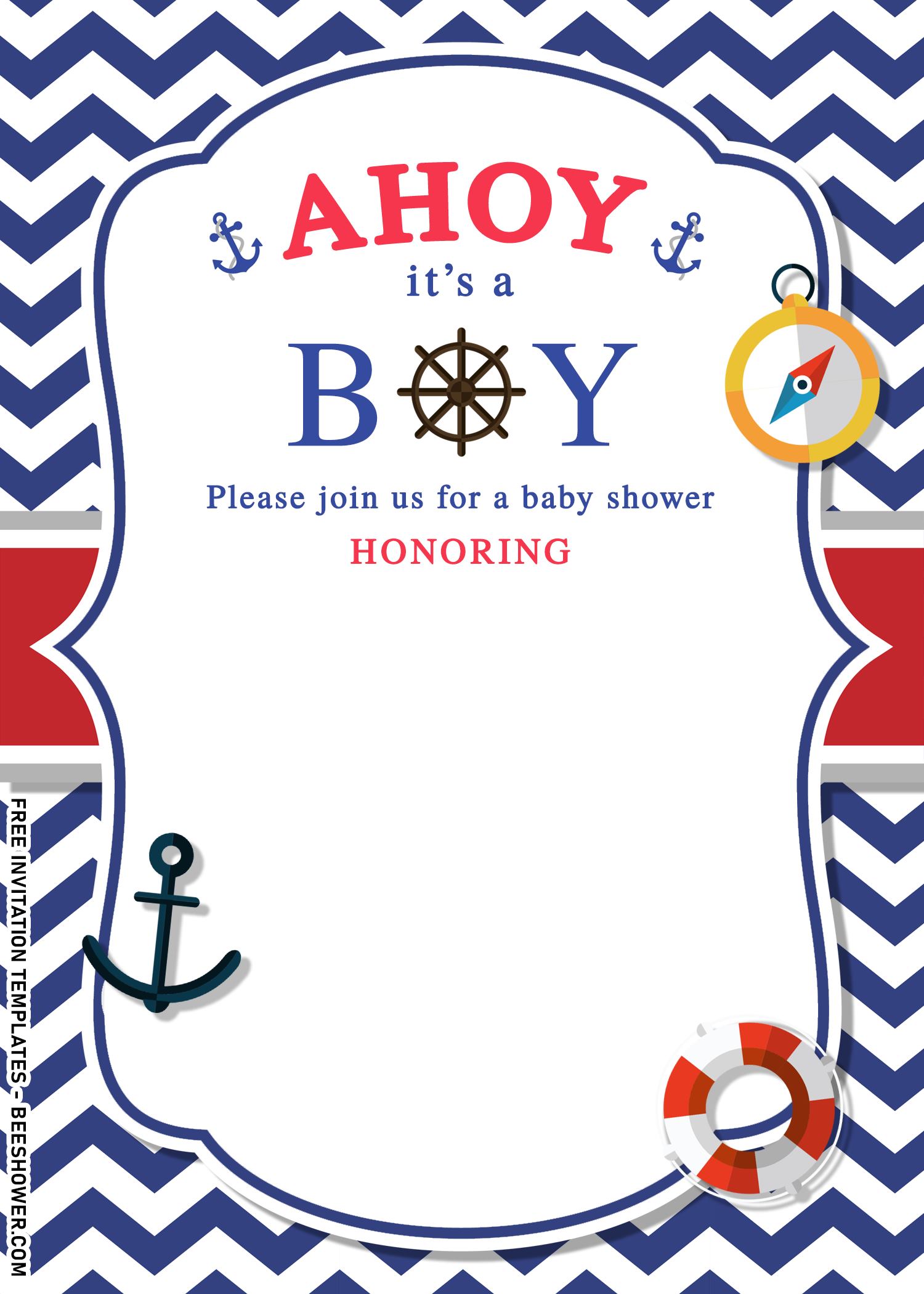 11+ Nautical Themed Birthday Invitation Templates For Your Kid’s Birthday Bash and has gold compass