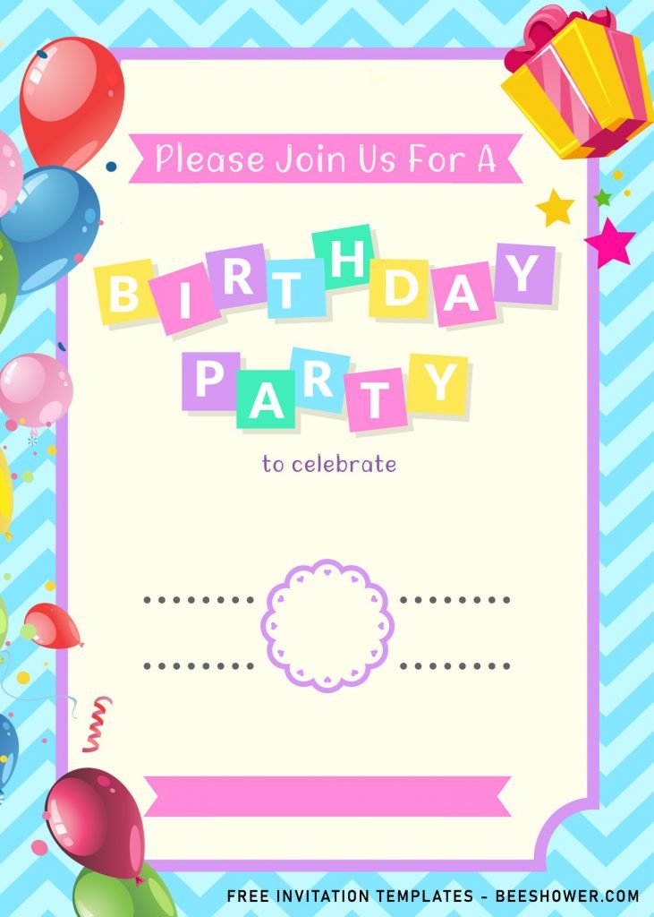 7+ Cute And Fun Birthday Invitation Templates For All Ages and has chevron pattern background