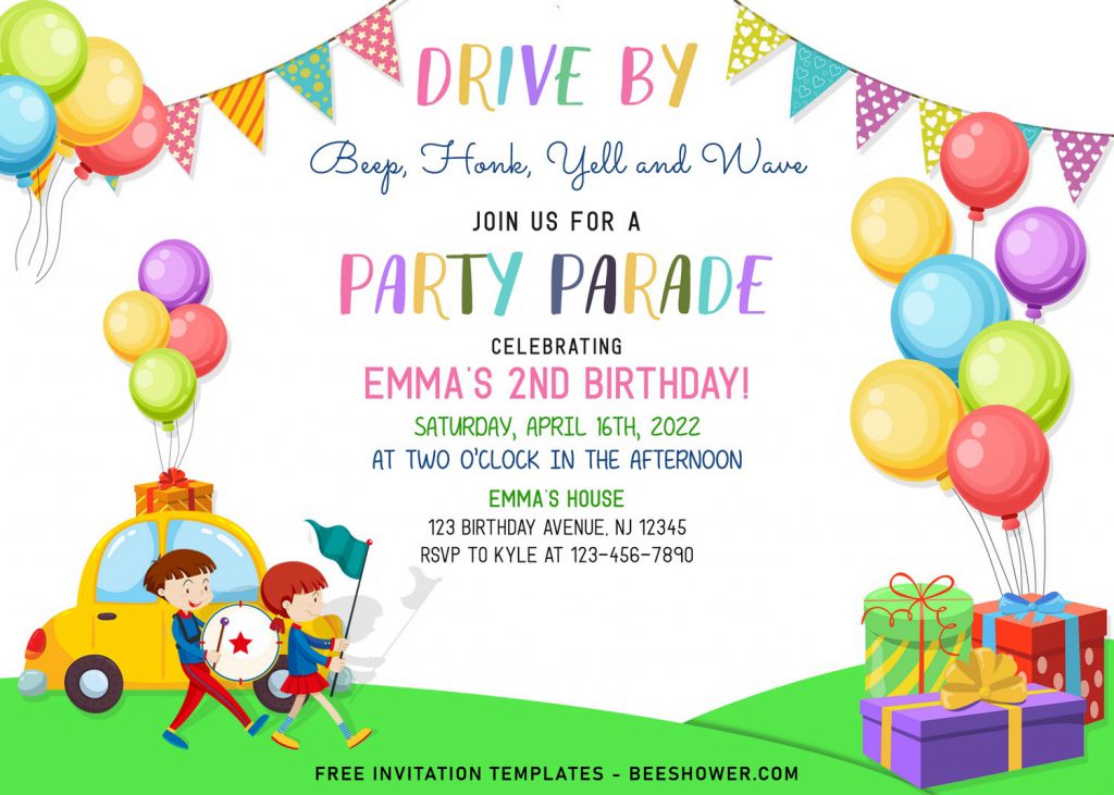 7+ Fun Drive By Parade Birthday Invitation Templates