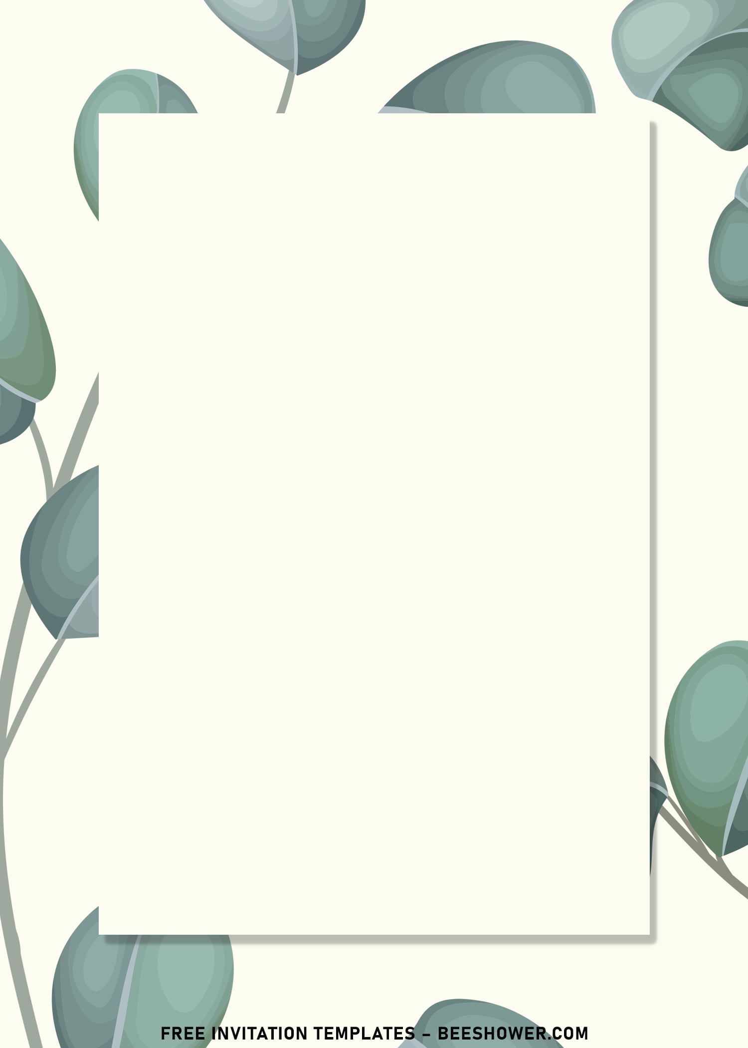 Download 8+ Watercolor Eucalyptus Birthday Invitation Templates | Beeshower