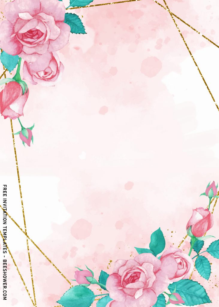8+ Geometric Rose Baby Shower Invitation Templates and has portrait orientation card design