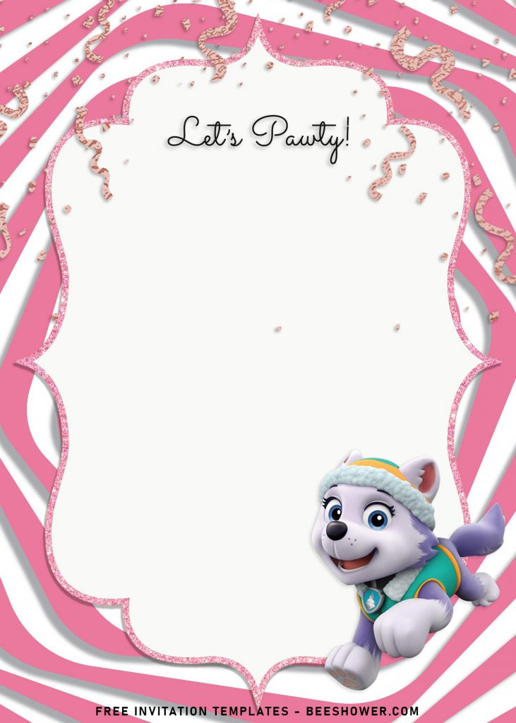8+ Adorable Skye And Everest Paw Patrol Birthday Invitation Templates and has Everest wearing her favorite snow hat