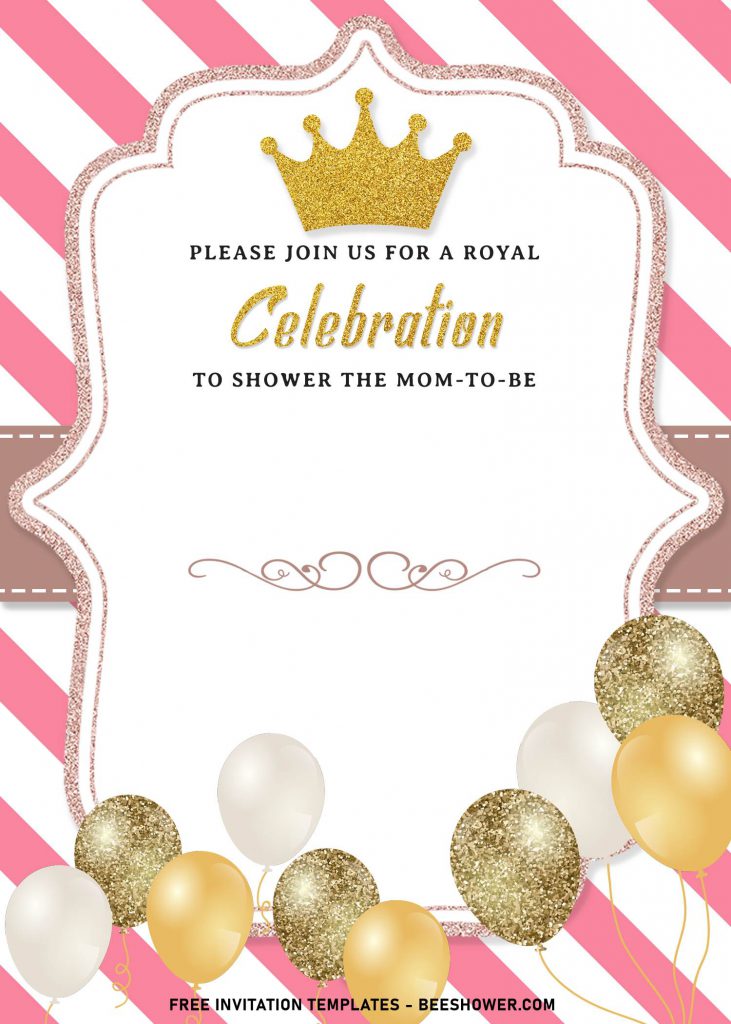 8+ Sparkling Gold Glitter Royal Birthday Invitation Templates and has 