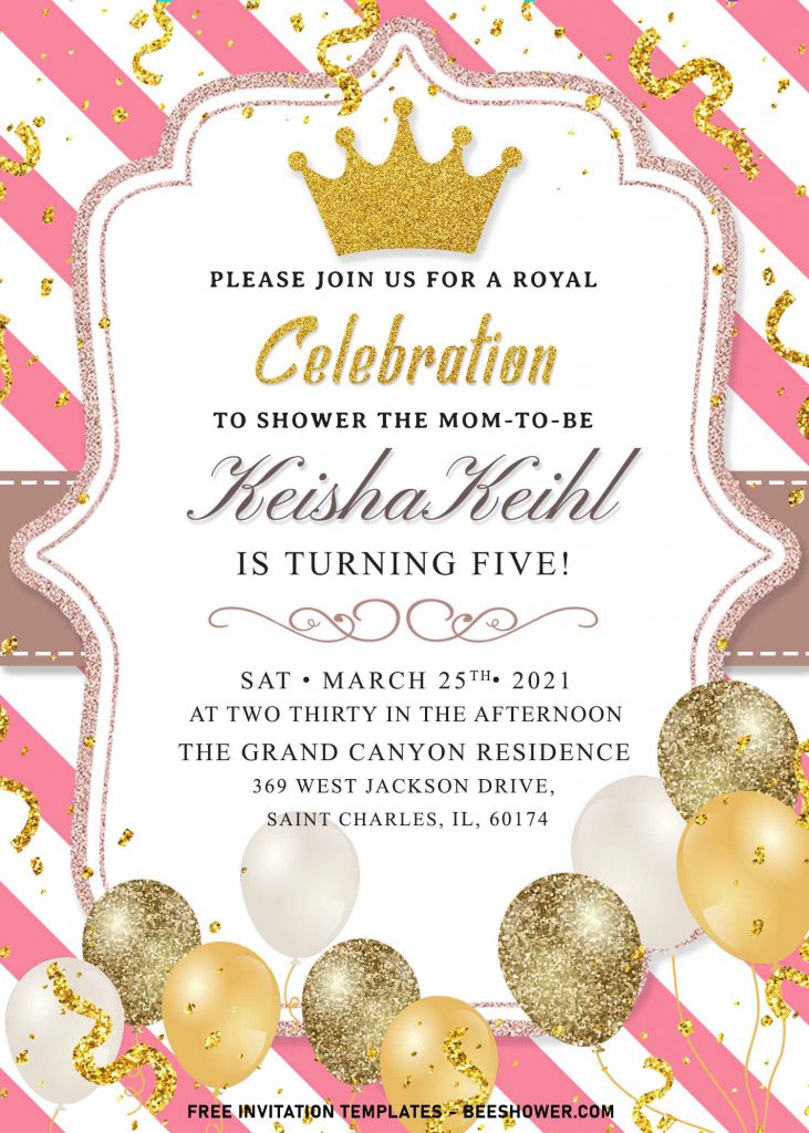 8+ Sparkling Gold Glitter Royal Birthday Invitation Templates