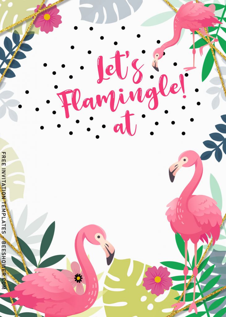 9+ Flamingle Baby Shower Invitation Templates and has Polka dot pattern
