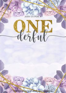 9+ Floral Onederful First Birthday Party Invitation Templates and has watercolor roses