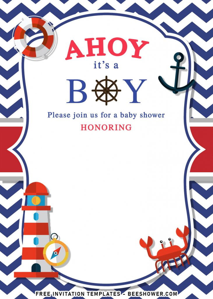 11+ Nautical Themed Birthday Invitation Templates For Your Kid’s Birthday Bash and has inflatable life saver