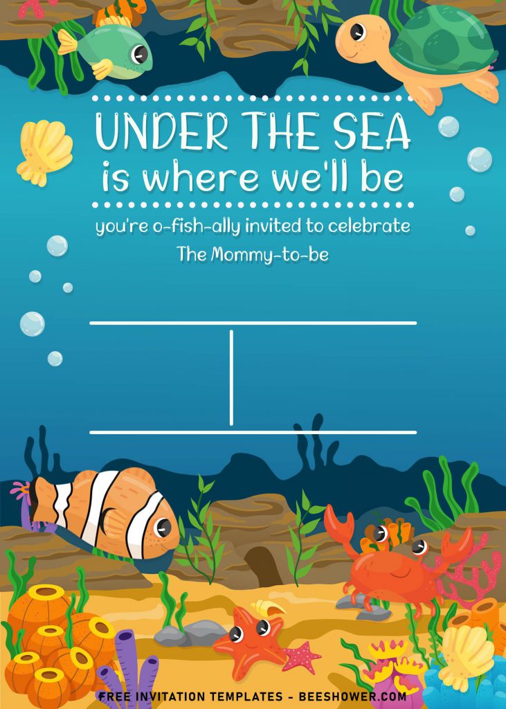 9+ Under The Sea Themed Birthday Invitation Templates and has Seaweed