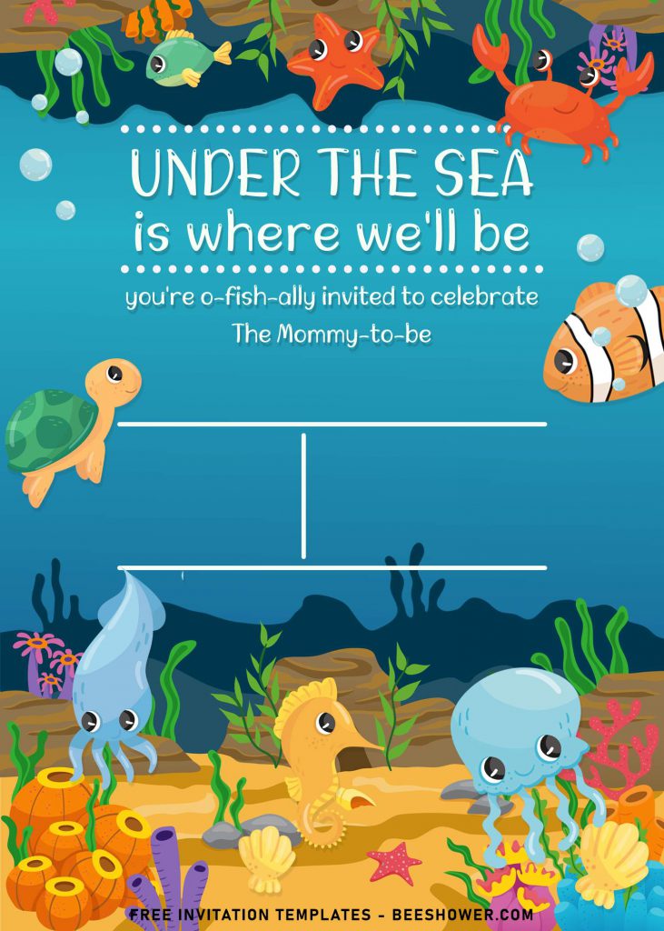 9+ Under The Sea Themed Birthday Invitation Templates and has Seahorse