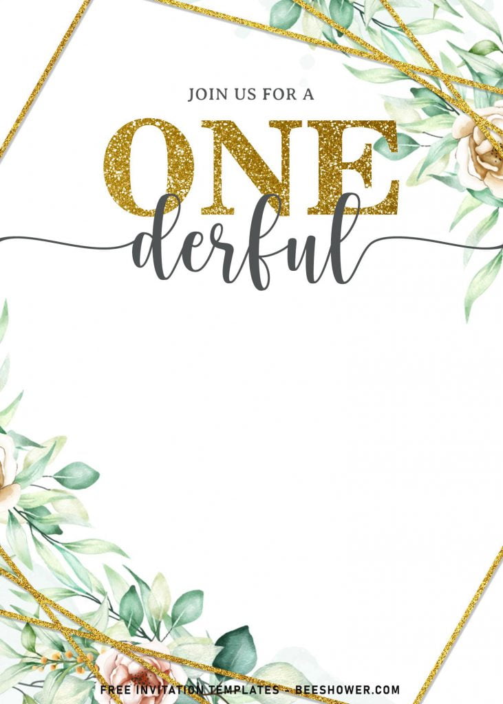 9+ Floral Onederful First Birthday Party Invitation Templates and has 