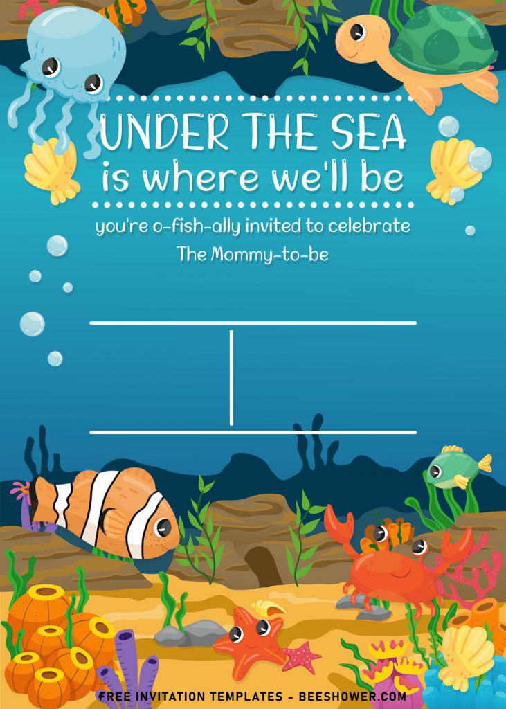 9+ Under The Sea Themed Birthday Invitation Templates and has Jellyfish