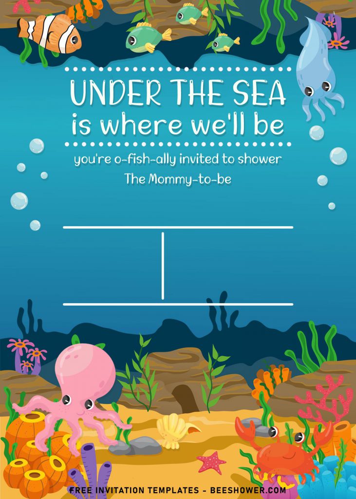 9+ Under The Sea Themed Birthday Invitation Templates and has portrait design
