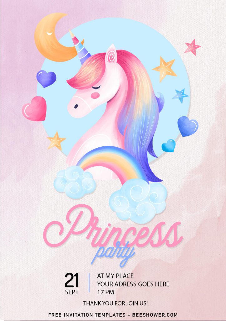 11+ Watercolor Princess Party Birthday Invitation Templates