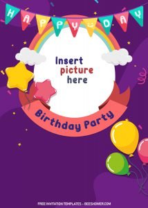 10+ Children Birthday Invitation Templates and has Star Balloons