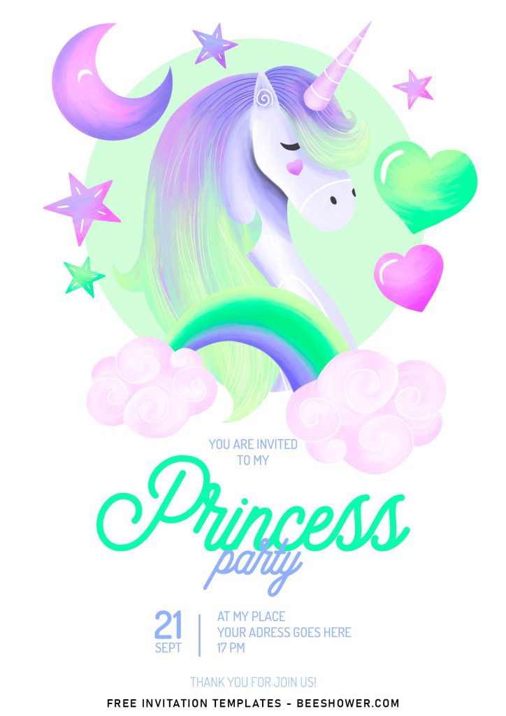 11+ Watercolor Princess Party Birthday Invitation Templates and has solid white background