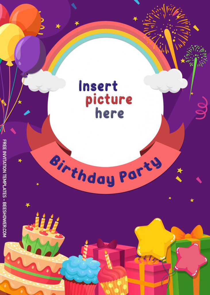 10+ Children Birthday Invitation Templates and has Pastel Rainbow