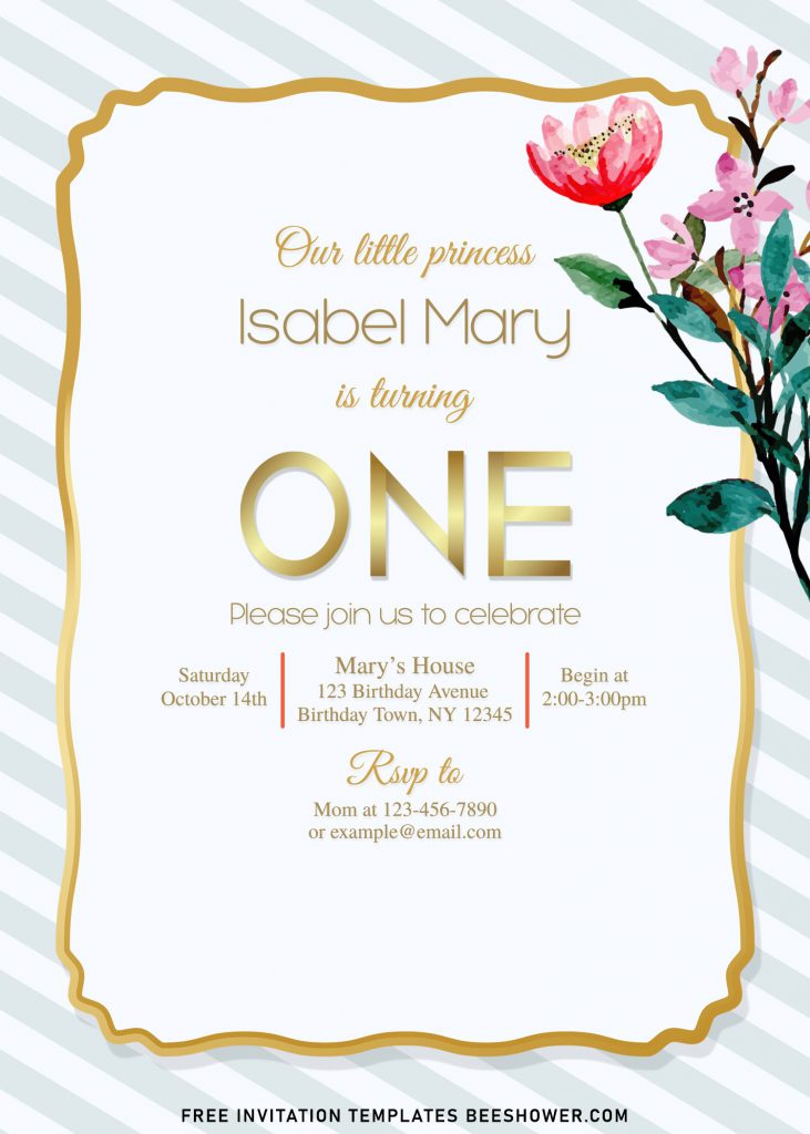 9+ Luxury Gold Leaves And Marble Birthday Invitation Templates