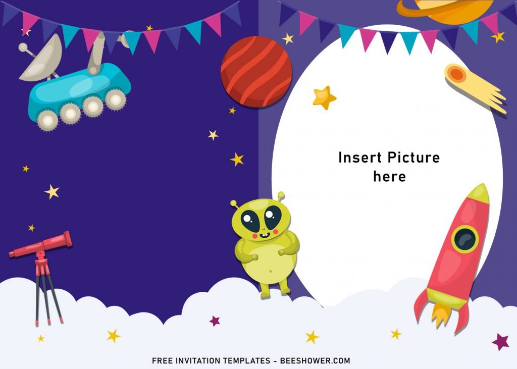 11+ Space Galaxy Birthday Invitation Templates For Your Little Astronaut’s Birthday Party and has Cute Alien