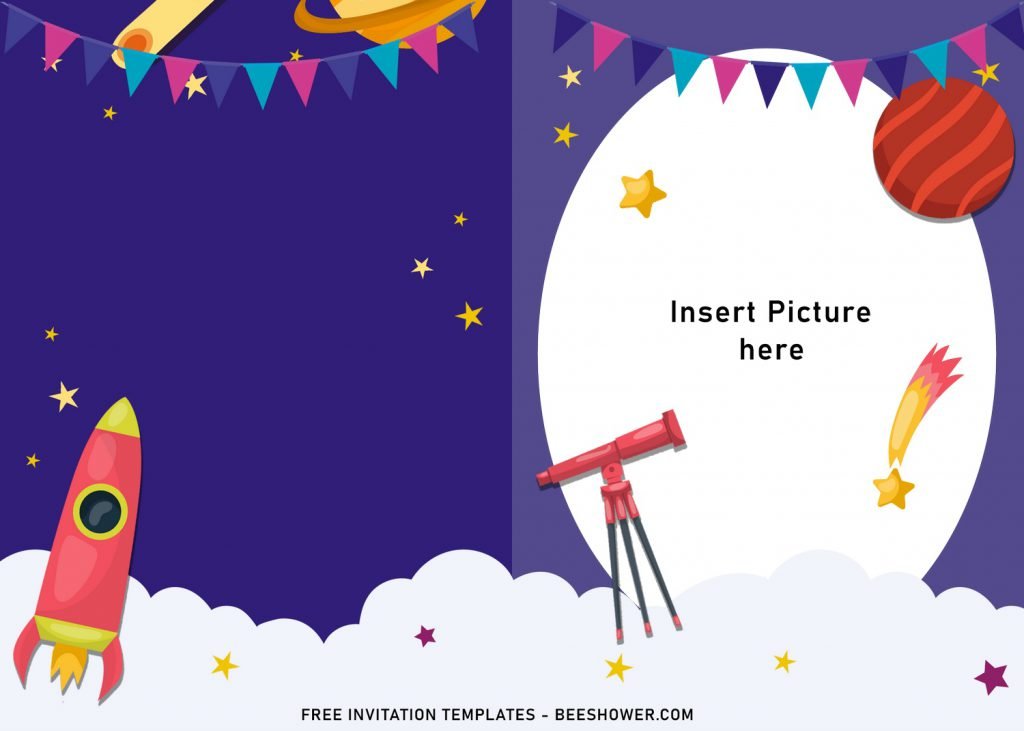 11+ Space Galaxy Birthday Invitation Templates For Your Little Astronaut’s Birthday Party and has White Clouds