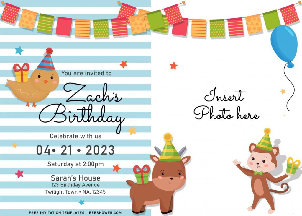 11+ Cute Birthday Baby Animals Birthday Invitation Templates For Your Kid’s Birthday Party