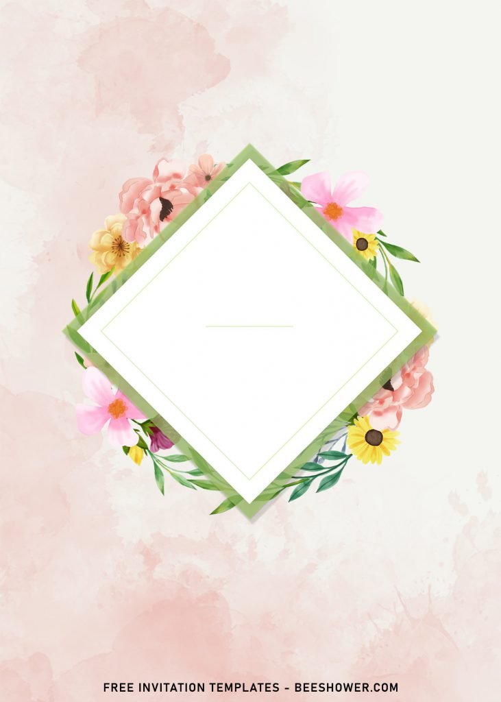 7+ Floral Wreath Baby Shower Invitation Templates and has rhombus text box
