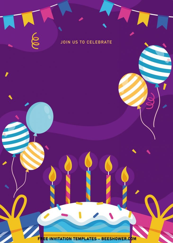 7+ Cute Hand Drawn Birthday Invitation Templates For Your Kid's Birthday Party and has Birthday cake and candles