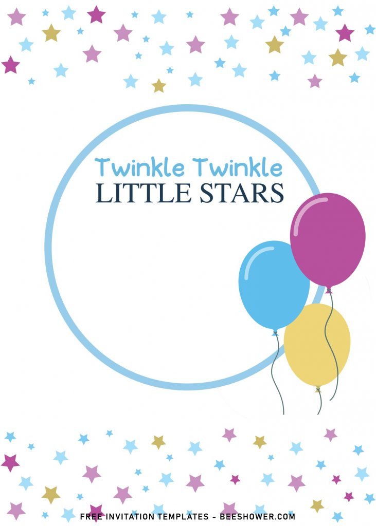 7+ Twinkle Twinkle Little Star Baby Shower Invitation Templates and has Colorful Stars