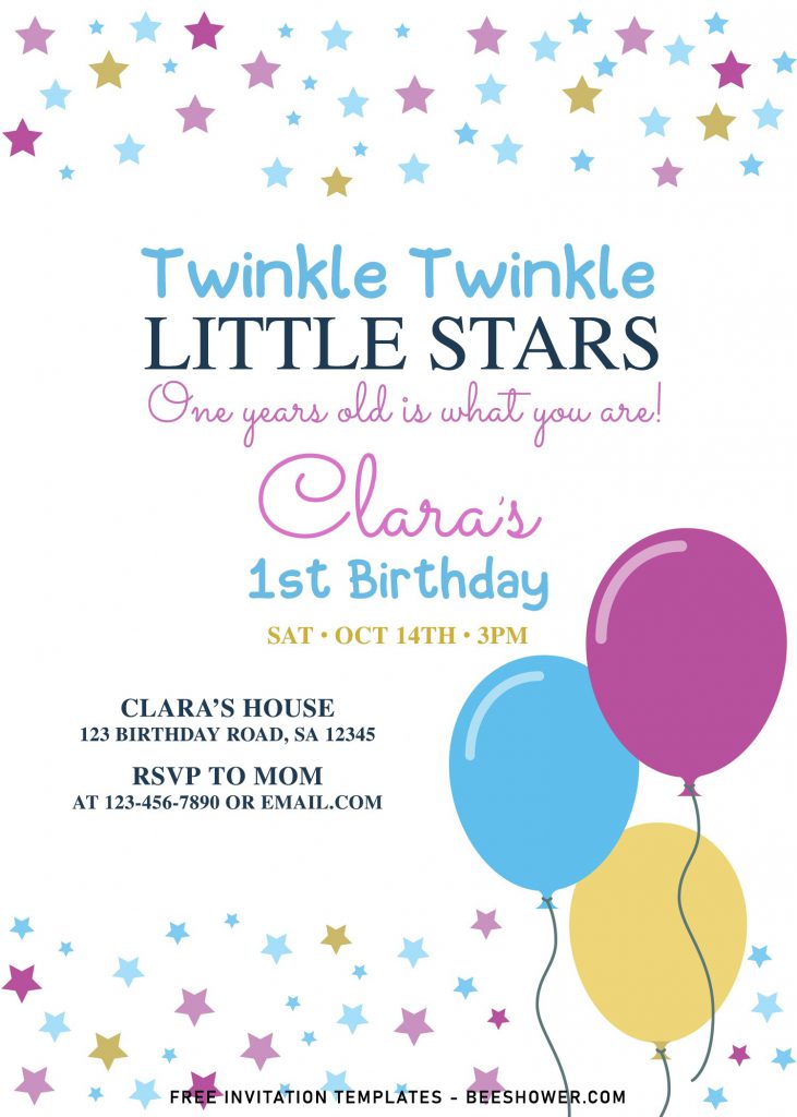 7+ Twinkle Twinkle Little Star Baby Shower Invitation Templates