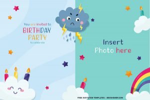 8+ Best Rainbow Party Birthday Invitation Templates For Your Kid’s Birthday Party and has colorful stars