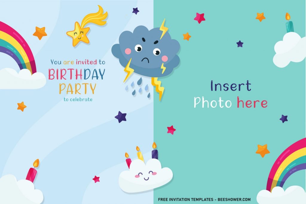 8+ Best Rainbow Party Birthday Invitation Templates For Your Kid’s Birthday Party and has cute decorations