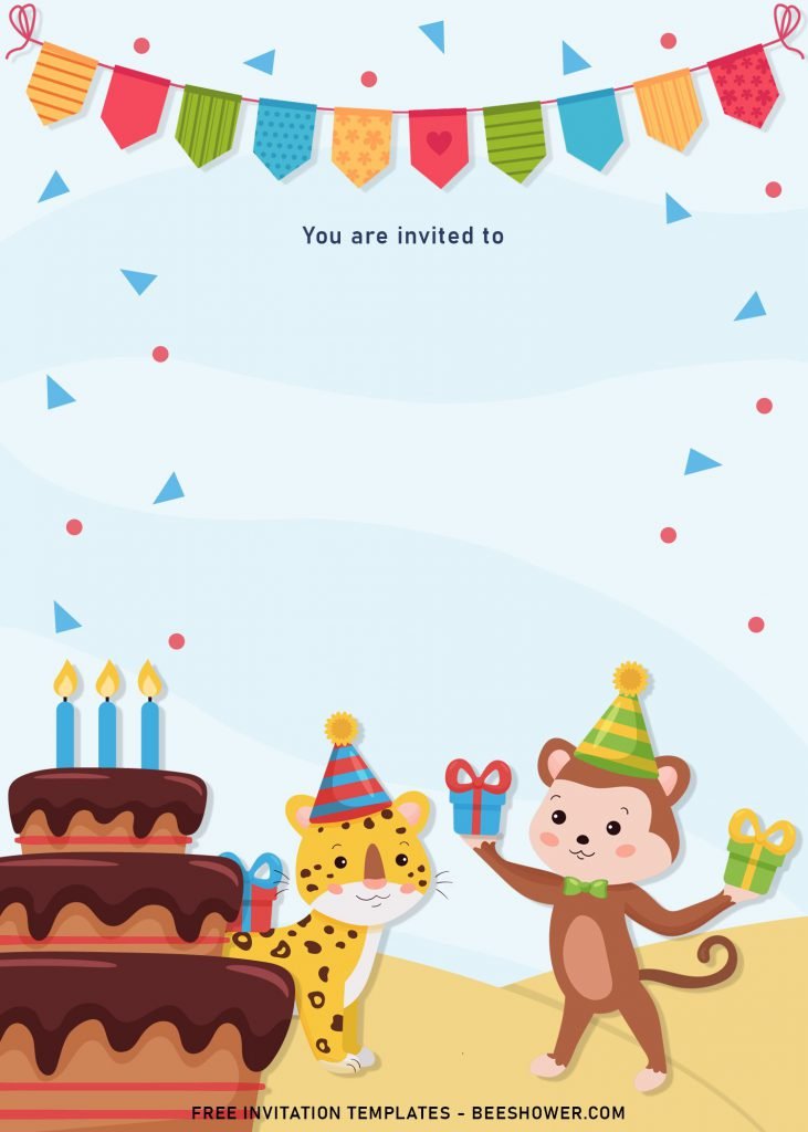 8+ Cute Woodland Animals Birthday Invitation Templates and has birthday cake