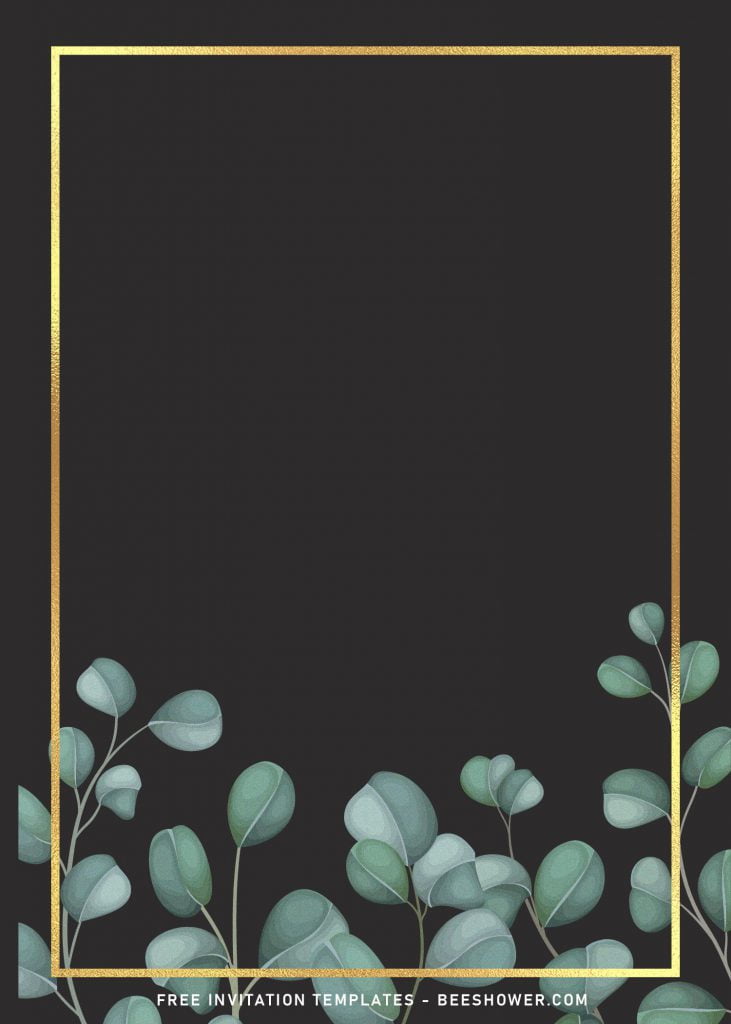 8+ Elegant Greenery Eucalyptus Baby Shower Invitation Templates and has dark gray background