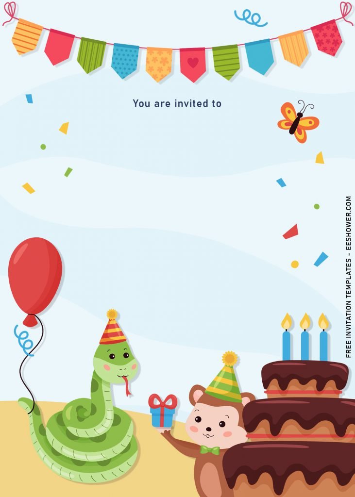 8+ Cute Woodland Animals Birthday Invitation Templates and has colorful confetti