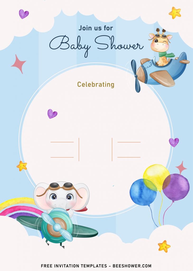 9+ Cute Hand Drawn Up In The Sky Birthday Invitation Templates and has cute heart shapes