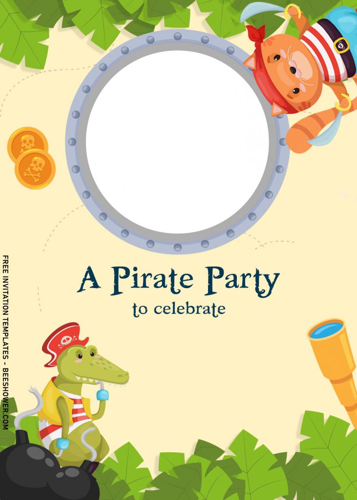 9+ Cute Pirate Baby Shower Invitation Templates and has Pirate Spyglass
