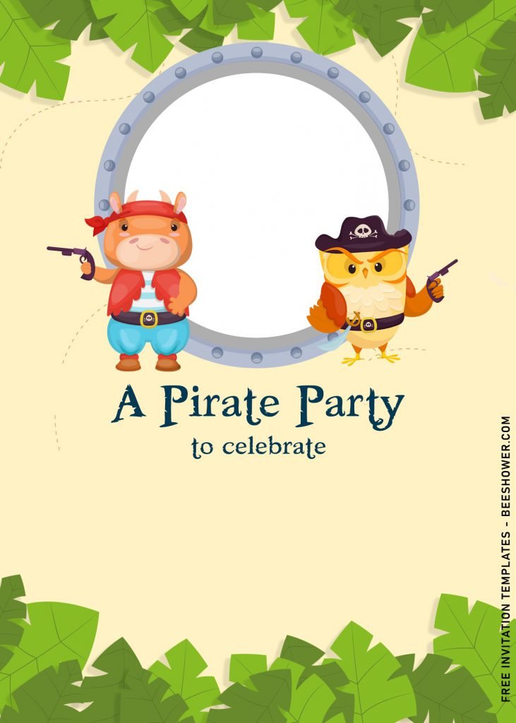 9+ Cute Pirate Baby Shower Invitation Templates and has Ship's Bull eye Window