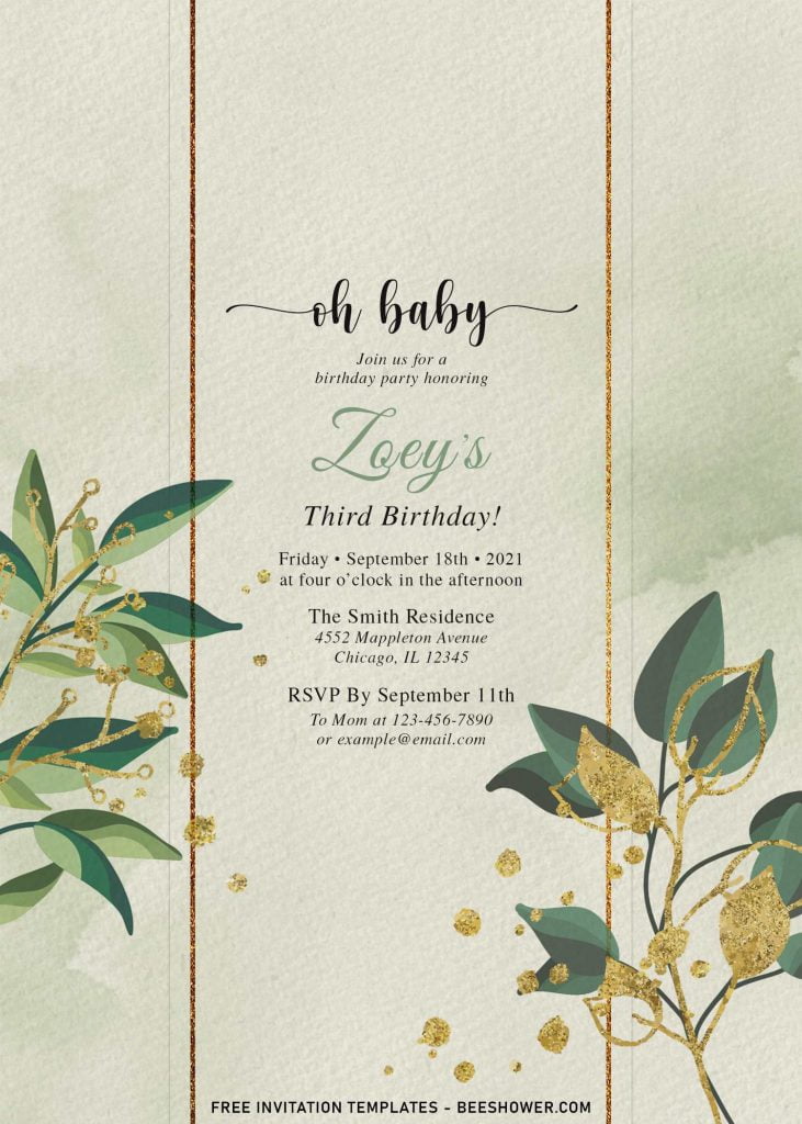9+ Greenery Boho Leaves Baby Shower Invitation Templates