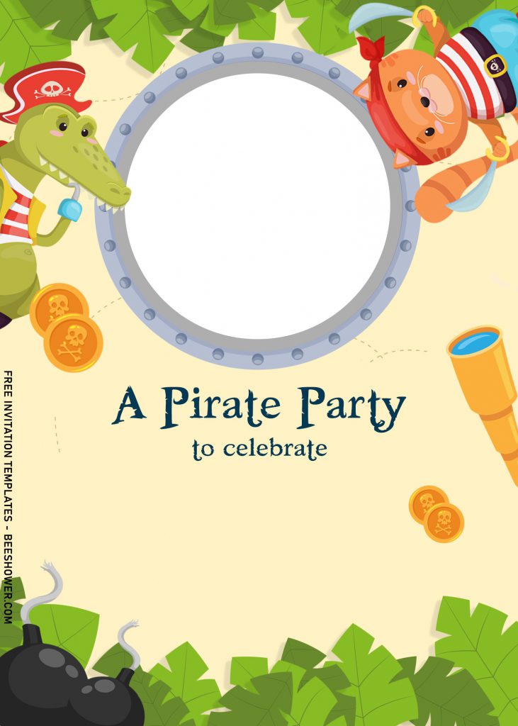 9+ Cute Pirate Baby Shower Invitation Templates and has Baby Alligator Pirate