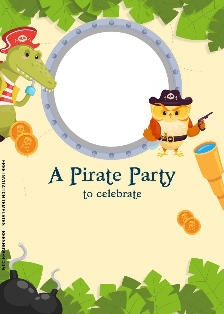 9+ Cute Pirate Baby Shower Invitation Templates and has portrait orientation card design