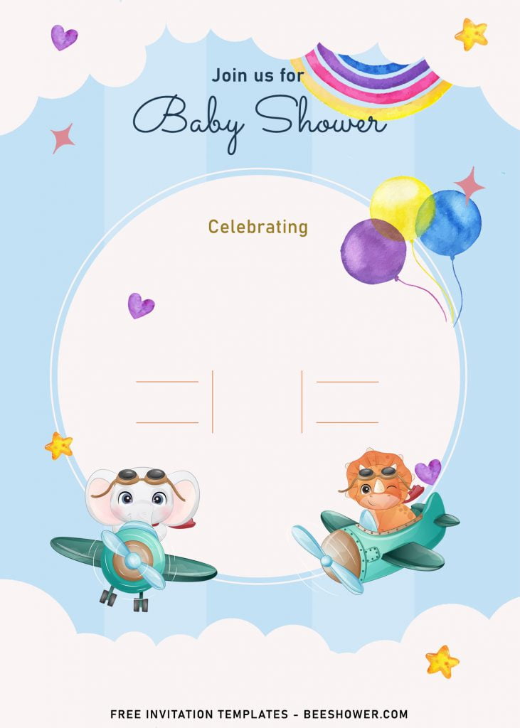 9+ Cute Hand Drawn Up In The Sky Birthday Invitation Templates and has watercolor balloons