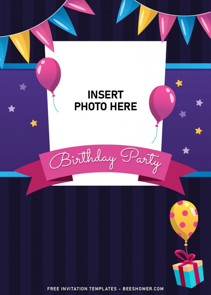 11+ Fun Birthday Invitation Templates For Your Kid’s Upcoming Birthday Party and has adorable pink balloons