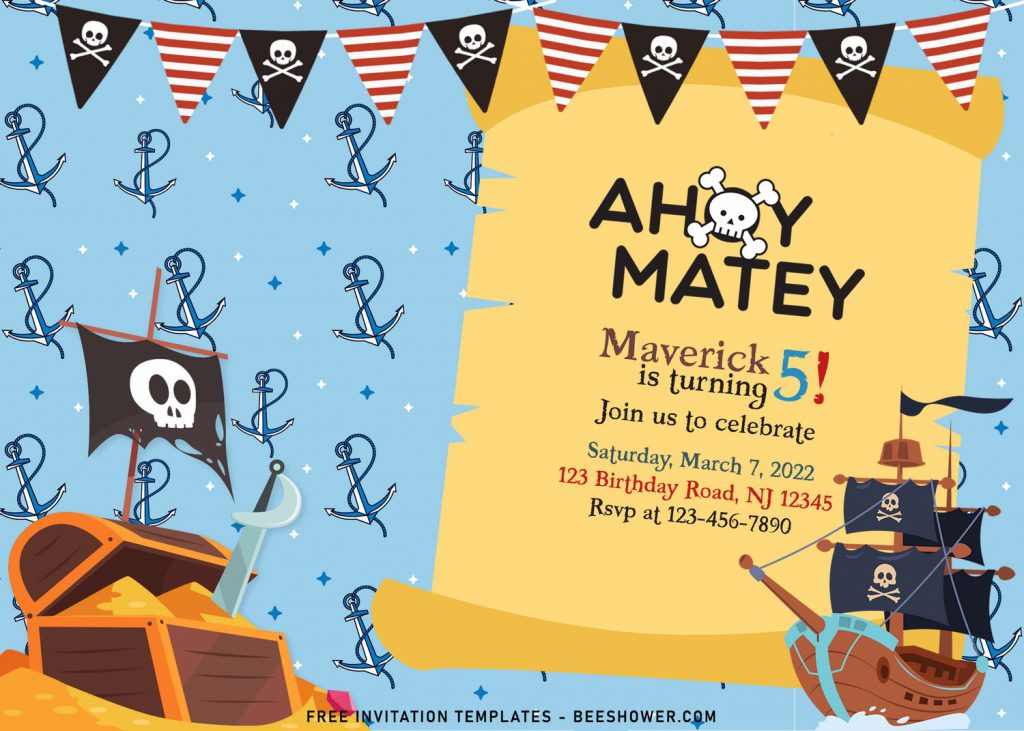 11+ Personalized Pirate Themed Birthday Invitation Templates For Your Kid’s Birthday Party