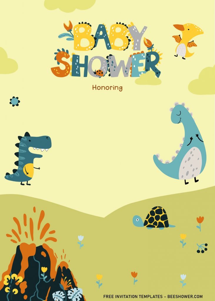 7+ Cute Dino Party Birthday Invitation Templates and has cute dinosaur