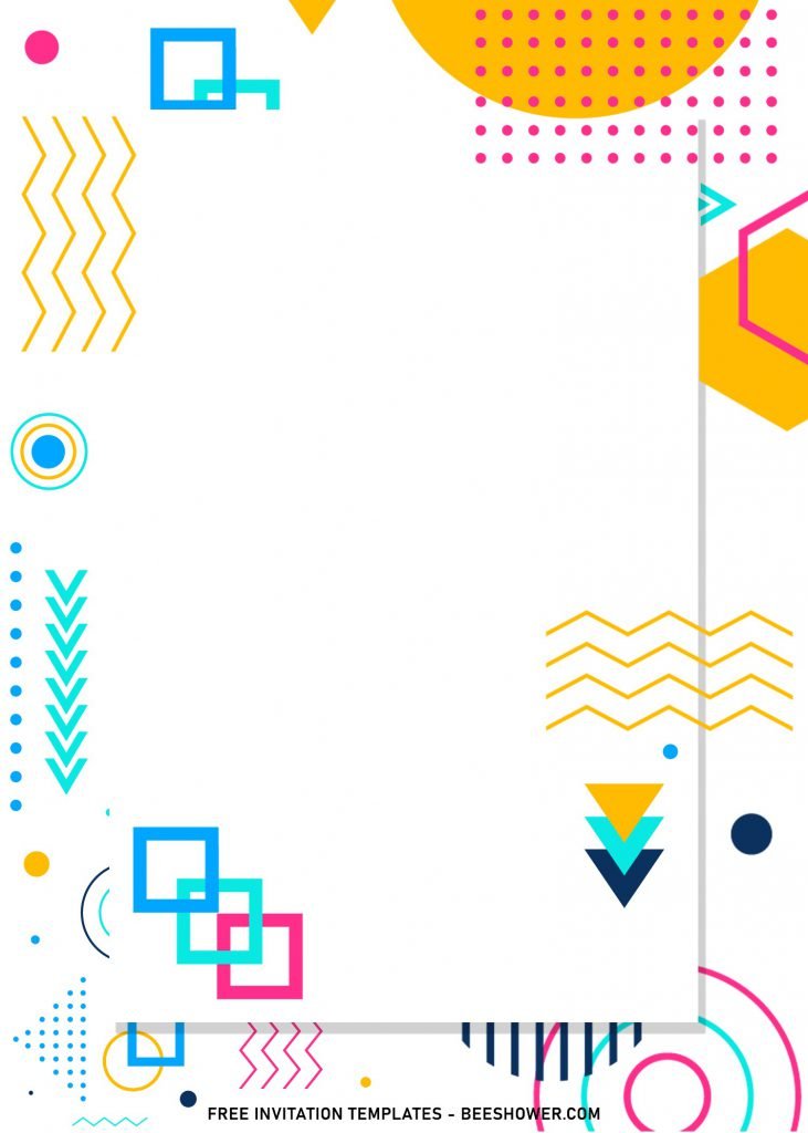 10+ Artistic Geometric Shapes Birthday Invitation Templates and has white text box