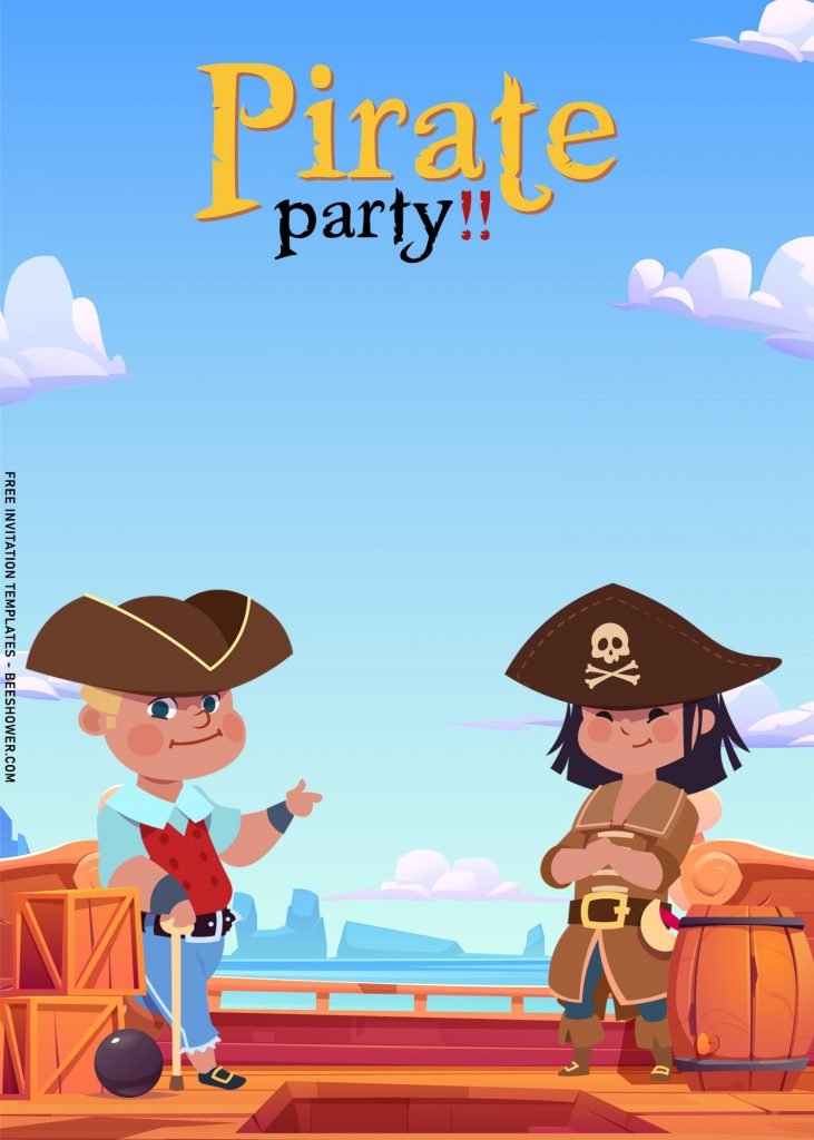 8+ Awesome Pirate Party Birthday Invitation Templates For Your Little Pirate Birthday with cute baby pirate